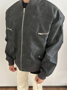 Veste de travail matelassée pour homme en velours côtelé, style baseball, décontractée, zippée, avec col rabattable, légère - Product Image 4