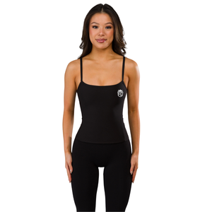 Aura Lilly Tank Top Halter Sculptant Extensible Noir pour Femme – Idéal Gym, Yoga, Entraînement et Quotidien – Coupe Premium Pro - Product Image 1