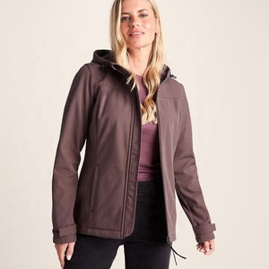 Chaqueta Softshell con Capucha para Mujer, Cortavientos, Impermeable, con Cierre, para Invierno, con Logotipo Personalizado, Tejido de Poliéster - Product Image 5