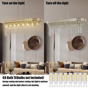 Lustre de plafond ovale moderne en cristal Champagne Gold Kitchen Island Light - Product Image 6