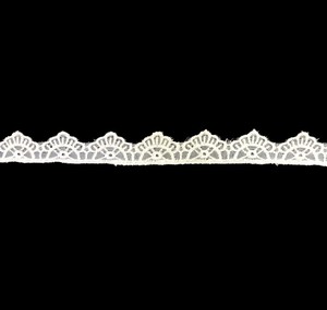 High Quality Premium <b>White</b> Glass Nylon Organza <b>Lace</b> Trim, Pointed Scallop Crown Motif Ribbon, Sheer Embroidered <b>Lace</b> - Product Image 1