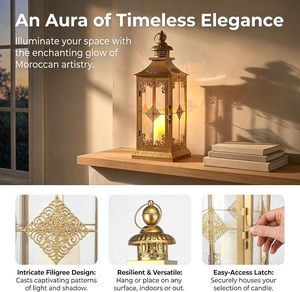 Lanterne en métal artisanale résistante à la chaleur et écologique, porte-bougie rustique, lumière suspendue pour la maison, le jardin, la terrasse, les mariages, les fêtes et les événements - Product Image 6