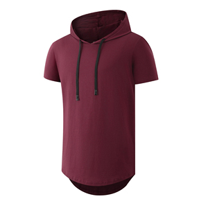 Camiseta con Capucha de Manga Corta para Hombre al por Mayor, Moda Sostenible, Lisa, Informal, Ropa de Verano, Camiseta con Logotipo Personalizado - Product Image 1