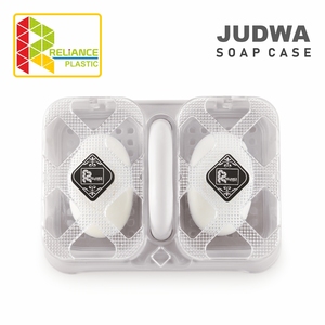 Soap Case Dual Compartment Transparent With Lid Easy Cleaning Modern <b>Bath</b> Accessory - Product Image 1