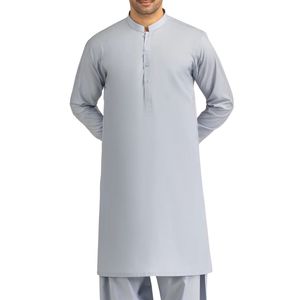 Shalwar Kameez élégant bleu glace, en coton de luxe, texture lisse, confort frais, style mariage, shalwar kameez pour homme - Product Image 3