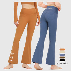 Nouveaux Leggings de Yoga pour Femme, Taille Mi-Haute, Respirants, Sans Coutures, Tricotés, Moulants, Longueur Intégrale, Coupe Évasée, pour la Gym - Product Image 6