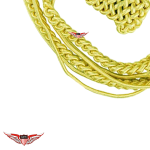 Aiguillette avec épaulettes en Mylar doré, cordons d'épaule dorés, aiguillette torsadée, aiguillette avec pointe métallique - Product Image 3