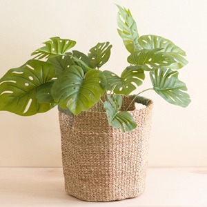 Seagrass <b>basket</b> with green handle Handmade <b>Storage</b> <b>Basket</b> Wholesale eco-friendly Made in Vietnam - Product Image 4