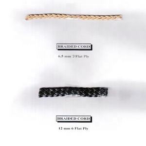 Cordon tressé en cuir 3 plis de 6mm de longueur personnalisée avec finition cirée imperméable pour vêtements, sacs et bijoux-prix de vente en gros - Product Image 1