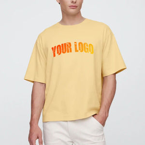 T-shirt de luxe 2026 de haute qualité 100 % coton, coupe ample, avec logo personnalisé imprimé, t-shirt vierge épais et oversize pour homme - Product Image 1