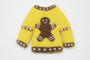 Handmade High Quality Durable Wool Felt <b>Mini</b> <b>Christmas</b> Sweater Ornament Gingerbread Man Design Eco-Friendly Holiday <b>Tree</b> Hanging - Product Image 3