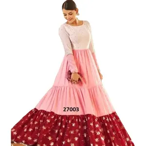 Длинные kurtis для женщин в Индии, новейшая Женская одежда, Индийский Вискоза, хлопчатобумажные ткани, низкая цена, дешевые Kurti, оптовая продажа, печатные 2023