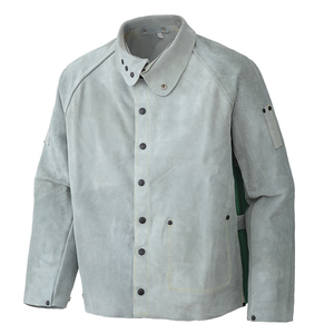 Veste de sécurité en daim ignifuge gris clair, coupe régulière, coutures soudées, résistante à la chaleur 300 ° C 500 ° C pour la protection incendie - Product Image 1