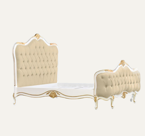 Cama King Size Tapizada de Lujo Estilo Europeo, Cabecera Acolchada de Madera de Caoba, Muebles de Dormitorio - Product Image 3