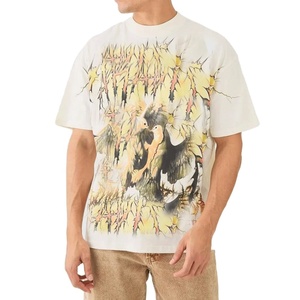 Camiseta personalizada de manga corta de doble capa para hombre, camiseta transpirable ecológica de algodón 100% de corte Regular, ropa de calle de verano, pantalla de hojaldre - Product Image 1