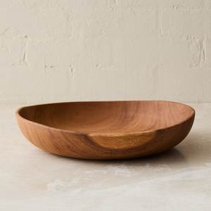 ชามไม้ทำมือลายคลื่น ดีไซน์มินิมอล สำหรับใส่ผลไม้และของว่าง สไตล์วาบิซาบิ ชามเสิร์ฟตกแต่ง - Product Image 3