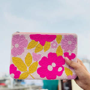 Sac coloré indien fait main perlé, artisanat ethnique de luxe, poignée baguette en perles de verre, accessoire de mode durable et tendance en cristal - Product Image 2