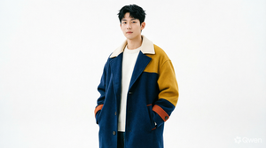 <b>Men's</b> Color Block Long Wool Blend Overcoat Stand Collar <b>Warm</b> Business <b>Winter</b> Outerwear ODM Private Label Wholesale Manufacturer - Product Image 3