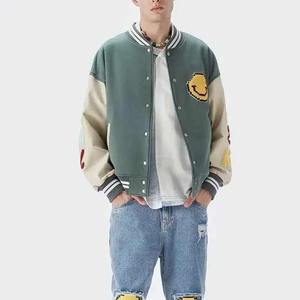 2026 Custom Men's Varsity Jacket Uniform Classic Letterman Style Wool and PU Leather Bomber <b>Coat</b> with Logo for Team - Product Image 2