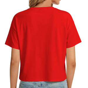 Premium Quality Women's Crop Top Smooth Texture <b>Material</b> Short Sleeve Round Neck lightweight Breathable Trendy Apparel Crop Tee - Product Image 4