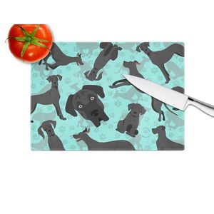 Planche à découper décorative en verre trempé de grande taille, design Great Dane noir, pour la cuisine, pour couper et hacher - Product Image 4