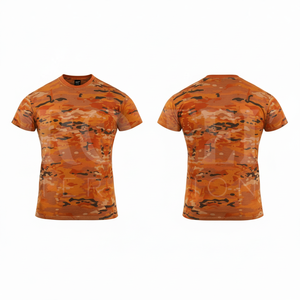 Camiseta Casual de Verano, de Algodón y Poliéster, Manga Corta, Camuflaje, Estampado por Sublimación, Cuello Redondo, Transpirable, de Secado Rápido - Product Image 4