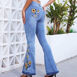 Best Price for Women's Plus Size Mid <b>Waist</b> Stretch Denim Wide Leg <b>Jeans</b> Breathable Trousers for Winter Pants - Product Image 5