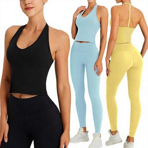 Wholesale 3 Piece Solid Breathable Training Suits Fitness Running Sportswear Women Lightweight Quick Dry Workout Set - Product Image 4