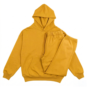 Conjunto Deportivo Minimalista Profesional Personalizado para Hombre, Sudadera y Pantalones Deportivos Ajustados de Felpa Suave de Algodón y Poliéster - Product Image 3