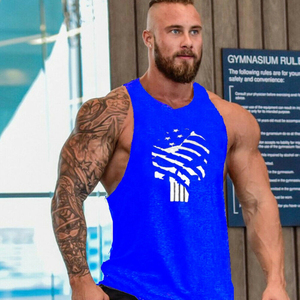 OEM Gym <b>Singlets</b> <b>Mens</b> Tank Top Sports Knitted Breathable Quick Dry Custom Cotton Vest - Product Image 5