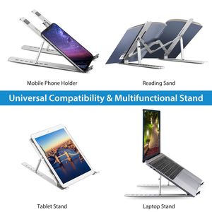 Aluminum Foldable Laptop <b>Stand</b> with Angle Adjustable <b>Tablet</b> PC & Phone Holder Ventilated Riser <b>for</b> Desktop Use - Product Image 3