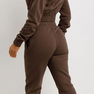 Conjunto Deportivo de Primera Calidad, Nuevo Conjunto Deportivo para Mujer, Top Corto, Sudadera con Capucha y Pantalones Deportivos, Conjunto de 2 Piezas de Algodón - Product Image 6
