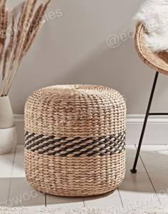 ออตโตมันดีไซน์เนอร์ทำมือจากหญ้าทะเลและปอกระเจาขายดีที่สุด สำหรับห้องนั่งเล่น ห้องรับประทานอาหาร สวน และโรงแรม - Product Image 5