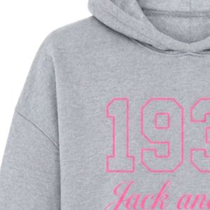 เสื้อฮู้ดครอปพิมพ์ลายกราฟิก Heather Gray 1938 สำหรับผู้หญิง แขนยาว ผ้าฟลีซนุ่ม สวมใส่สบาย ทรงหลวม สไตล์สตรีทแฟชั่น - Product Image 5