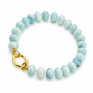 Handmade Natural Jade Quartz Rondelle <b>Beaded</b> <b>Bracelet</b> for Women Girls Colorful Gemstone Classic Daily Wear Fashion Jewelry - Product Image 1