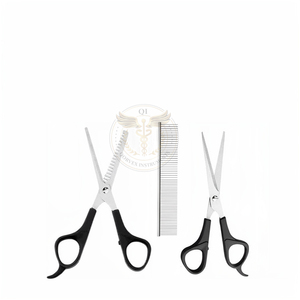 Set of 3 Manual Stainless Steel Dog Grooming Scissors with Portable Comb <b>Case</b> for Long & Short Hair Cutting Plastic Handle Kit - Product Image 1