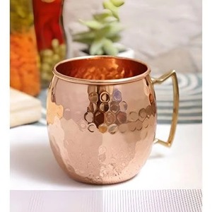 Copper <b>Mugs</b> <b>Set</b> Of 4 Vintage Style Party Drinkware Metal <b>Mug</b> With Handle Solid Color - Product Image 1