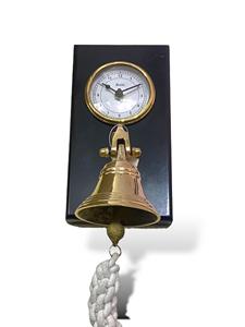 นาฬิกาตกแต่งทองเหลืองและกระจก พร้อมกระดิ่ง ติดตั้งบนไม้ MDF น้ำหนักเบา สำหรับวางบนโต๊ะ เคาน์เตอร์ สำนักงาน บ้าน และสไตล์วินเทจ - Product Image 2