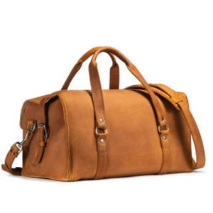 Bolsa de Viaje de Fin de Semana Moderna de Cuero Genuino de Alta Calidad, Cierre de Cremallera, Asa Extensible, Color Marrón de Lujo, Unisex, Hecha a Mano, Gran Capacidad - Product Image 2