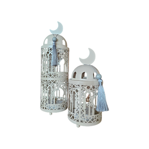 Lanternes de sol vintage en fer avec motif croissant de lune et étoiles pour la décoration de la maison au Ramadan - Product Image 3