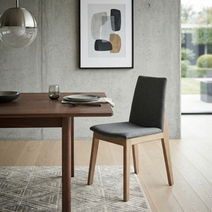 Teak Wood <b>Dining</b> <b>Chair</b> Fabric Upholstered Minimalist Design Hotel Use Luxury Seating Home Furniture Box Set - Product Image 2