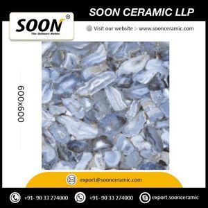 กระเบื้องบุผนังพอร์ซเลนสีฟ้าพาสเทลขนาด 600x600 มม. ลายหิน เงา ทนทานต่อแบคทีเรียและกรด - Product Image 4
