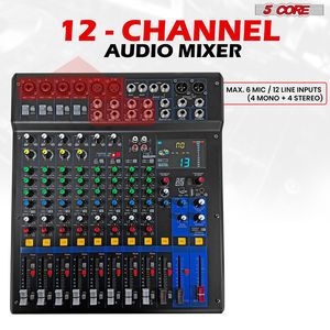Consola de Audio MX 12CH XU, Mezclador de 12 Canales con 99 Efectos DSP y Alimentación Phantom de 48V - Product Image 2