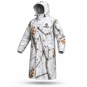 Poncho de pluie imperméable à capuche personnalisé pour la chasse, manteau de pluie camouflage, veste de pluie longue pour la pêche et la randonnée en plein air, coupe-vent, OEM ODM toutes saisons - Product Image 1