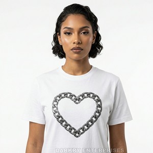 Camiseta Blanca de Algodón con Diseño de Corazón Personalizado para Mujer, Fabricante de Camisetas, Diseño Industrial, Tops Femeninos al por Mayor, Ropa Urbana Moderna de Fábrica - Product Image 1