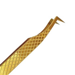 Pince à épiler dorée ultra-precise pour extensions de cils, antistatique - Product Image 2