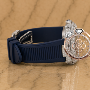 Bracelet pour homme en acier inoxydable artisanal, mouvement à quartz analogique, résistant à l'eau 10 bars, entièrement pavé de diamants Moissanite VVS - Product Image 2
