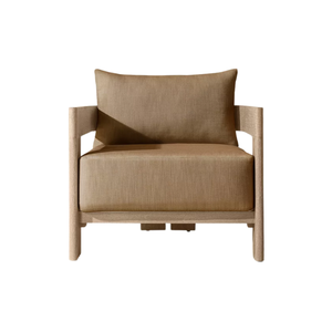 Modern Teak <b>Garden</b> <b>Sofa</b> Chair Outdoor Lounge Seat Upholstered Patio Furniture for Villa Hotel - Product Image 4