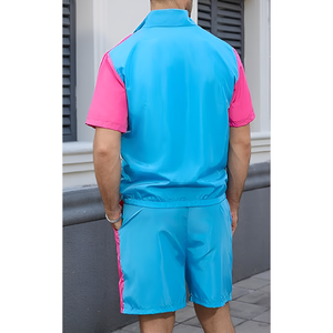 Custom Nylon Tracksuit <b>Wind</b> <b>Breaker</b> Zip up Hoodie and Shorts Set Plain Windbreaker Short Set Men Windbreaker Tracksuit Set - Product Image 4