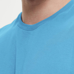 Camiseta sin mangas para hombre, color azul claro, cuello redondo, color sólido, informal, transpirable, de punto, para entrenamiento. - Product Image 3